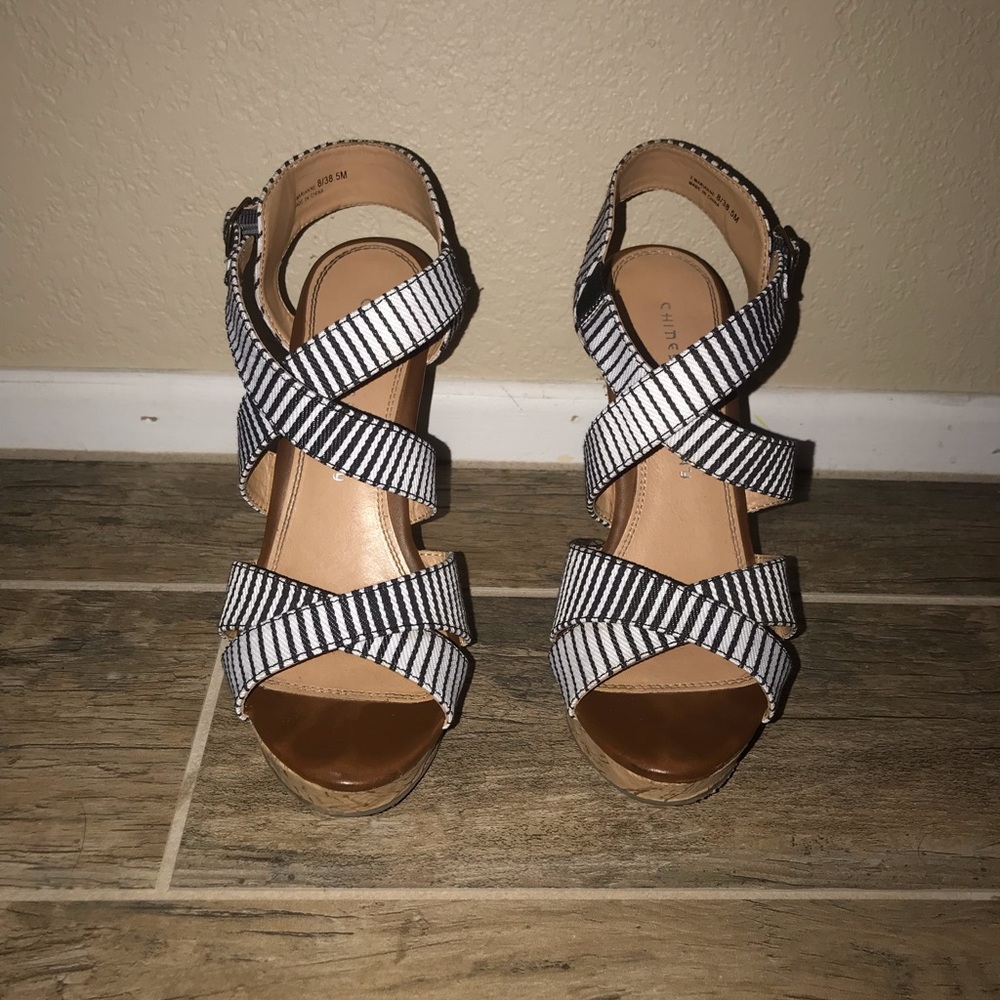 Striped Wedge Heel